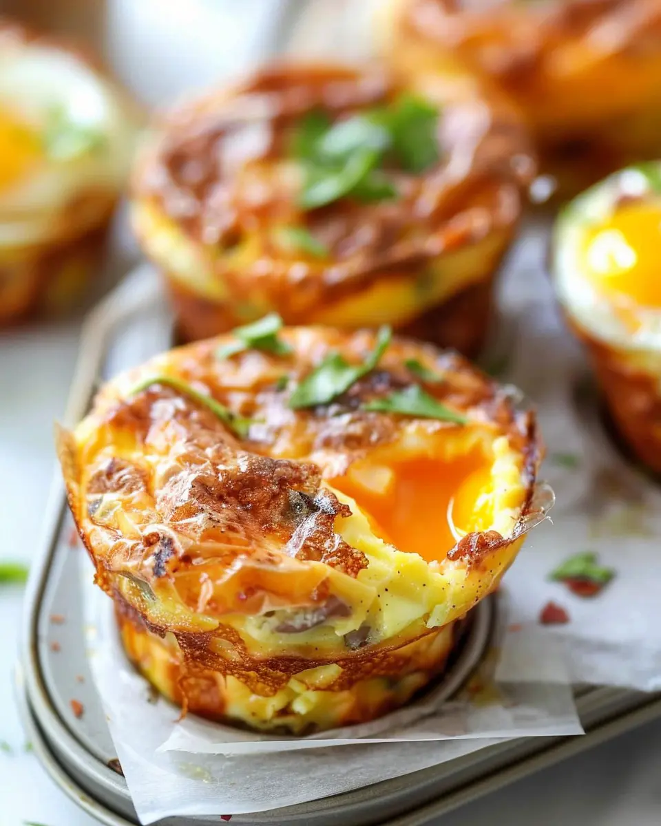 Breakfast ideas: Delicious Muffin Tin Baked Eggs with Turkey Bacon and Chicken Ham