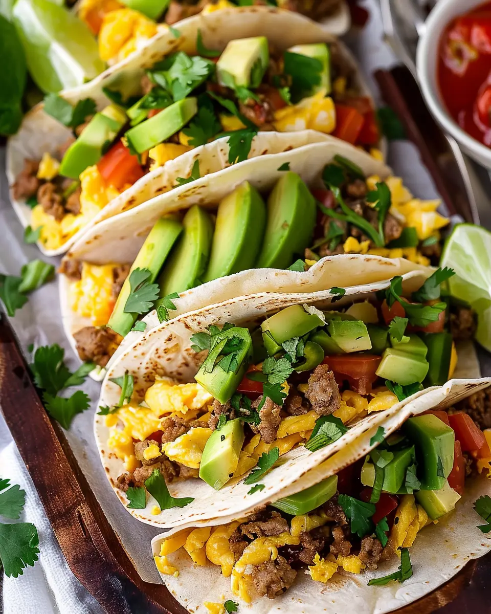 Breakfast ideas: Easy Breakfast Tacos with Turkey Bacon and Chicken Ham