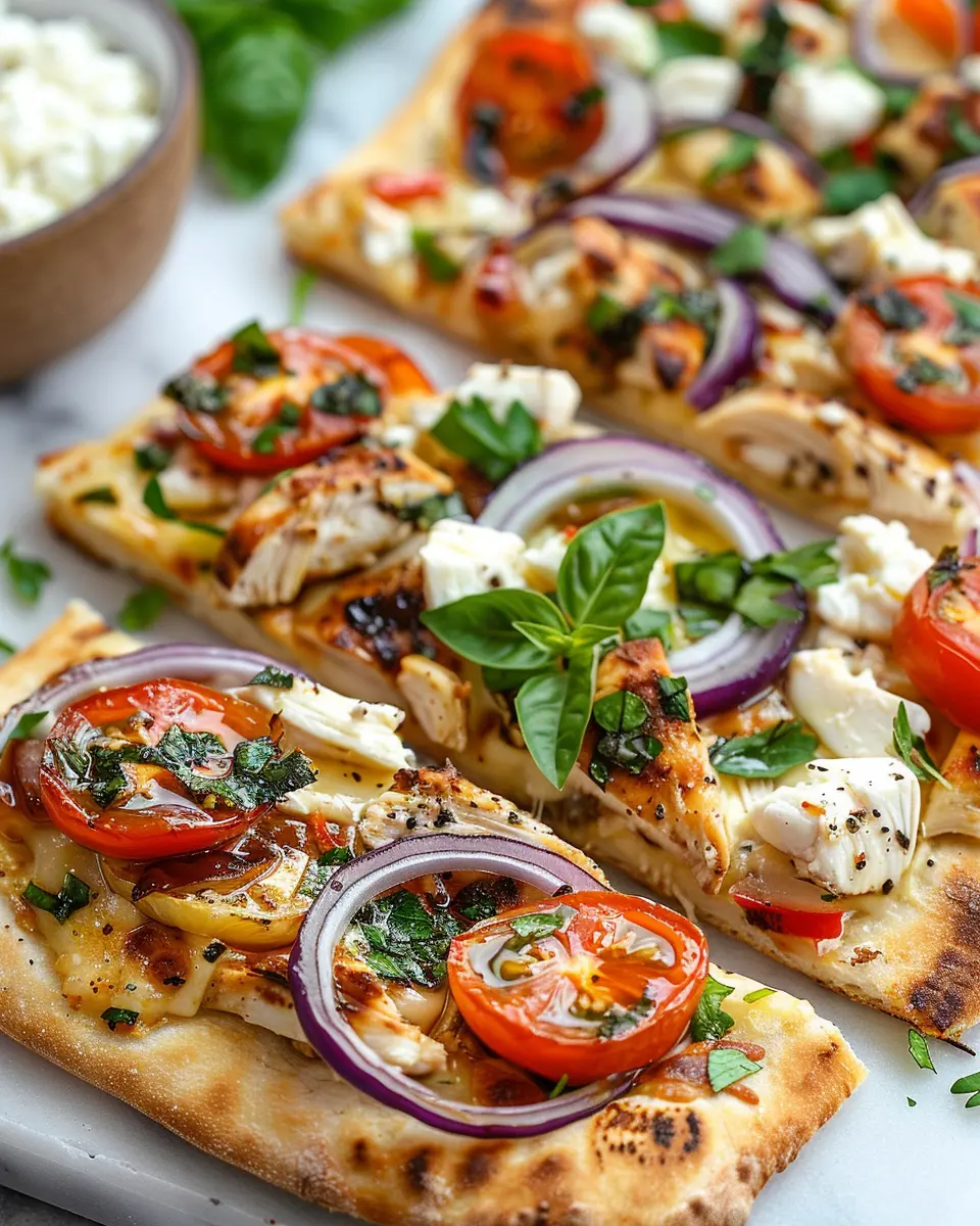 Mediterranean Chicken Flatbread: A Juicy Twist with Turkey Bacon