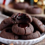 Christmas Cookie Recipes Holiday : Chocolate Thumbprint Cookies
