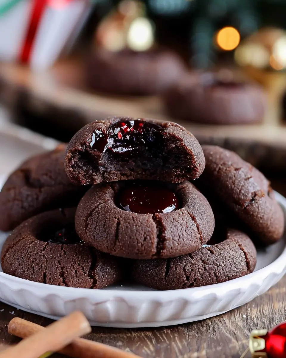 Christmas Cookie Recipes Holiday: Indulgent Chocolate Thumbprint Cookies