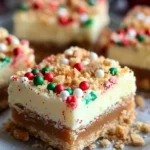 Christmas Cookie Recipes Holiday : Christmas Sugar Cookie Cheesecake Bars (No-Bake)