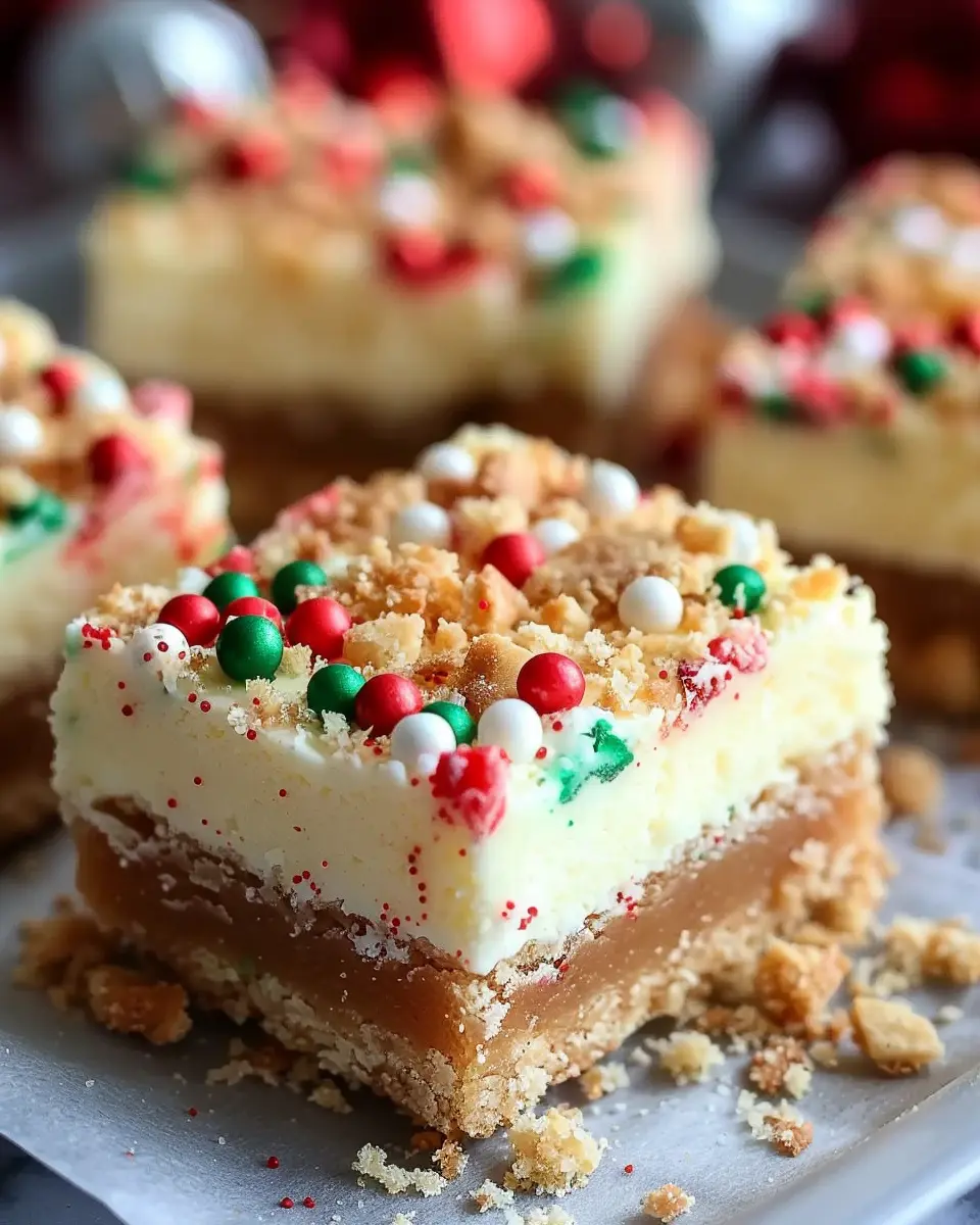 Christmas Cookie Recipes Holiday: Indulgent No-Bake Sugar Cookie Cheesecake Bars
