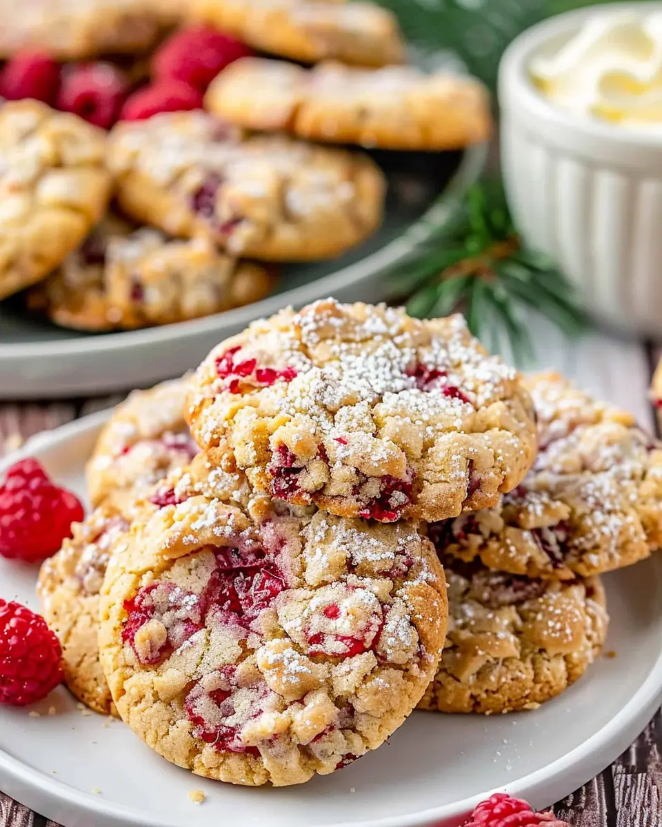 Christmas cookie recipes holiday: Indulgent Raspberry Crumble Cookies