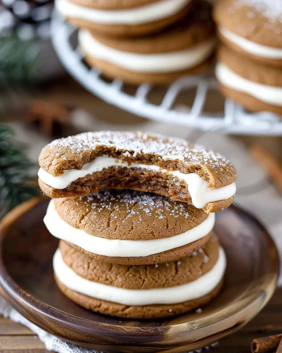Soft Gingerbread Cookies: Indulgent Molasses Cream Pie Delights