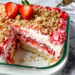 Strawberry Crunch Poke Cake