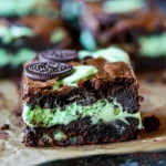 Triple Layer Fudgy Mint Oreo Brownies