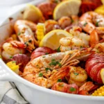 Seafood Boil for Christmas with Garlic Butter Sauce