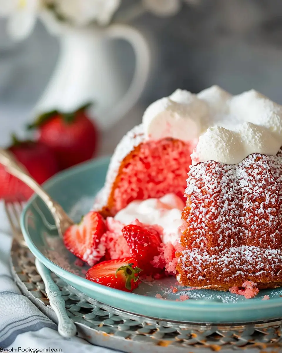 Strawberry Bundt Cake: Indulgent Delight with Marshmallow Cream Filling