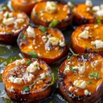 Roasted Sweet Potato Rounds with Honey & Feta