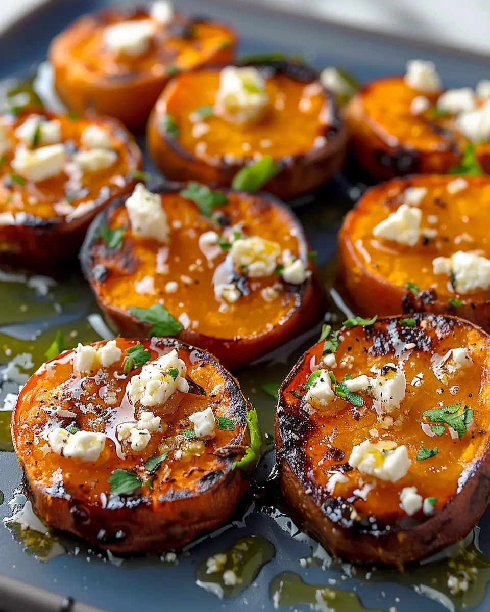 Roasted Sweet Potato Rounds: Easy Delight with Honey &amp; Feta